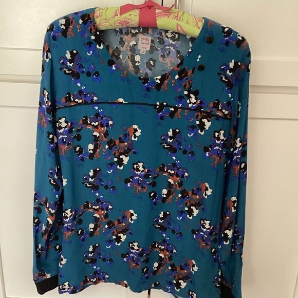 Gaelle Barre Paris Womens Sz 2 (M) Blouse Top Blue French Designer - Picture 1 of 8